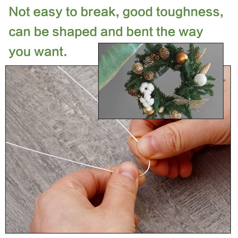 SOCNITC 100pcs Floral Wire White, 26 Gauge Flower Wire Sticks, Floral Supplies 14 inches for DIY Floral Arrangements Floral Arranging Craft Projects Corsages, Wedding Bouquet - Image 5